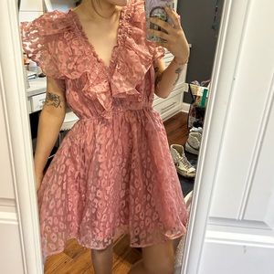 Cheetah ruffle dress